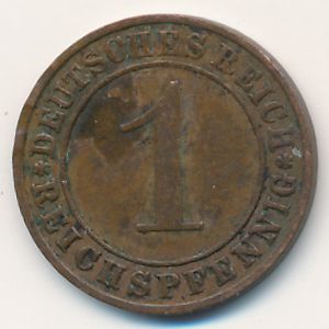 Веймарская республика, 1 рейхспфенниг (1935 г.)