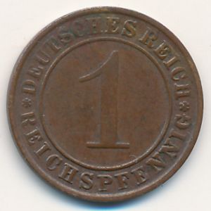 Веймарская республика, 1 рейхспфенниг (1936 г.)