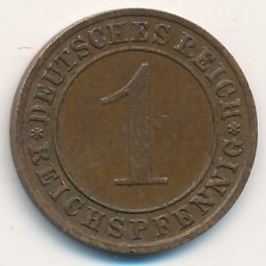 Веймарская республика, 1 рейхспфенниг (1936 г.)