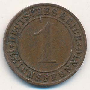 Веймарская республика, 1 рейхспфенниг (1936 г.)