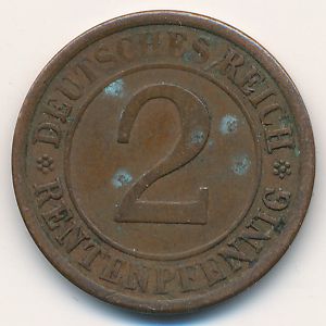Веймарская республика, 2 рентенпфеннига (1924 г.)