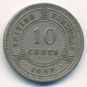 Британский Гондурас, 10 центов (1959 г.)