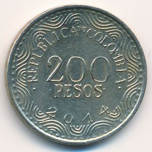 Колумбия, 200 песо (2014 г.)
