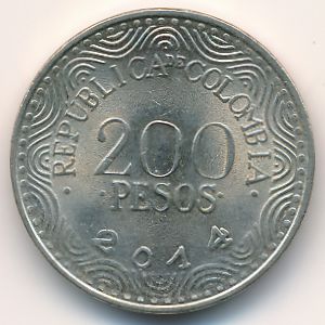 Колумбия, 200 песо (2014 г.)