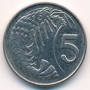 Cayman Islands, 5 cents, 2005