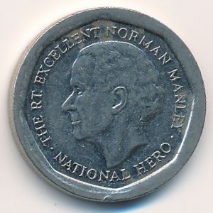 Jamaica, 5 dollars, 1996