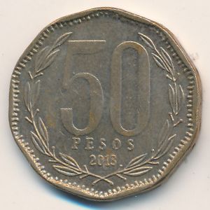 Чили, 50 песо (2013 г.)