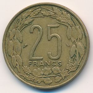 Экваториальные Африканские Штаты, 25 франков (1970–1972 г.)