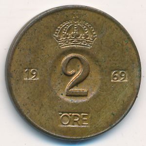 Швеция, 2 эре (1969 г.)