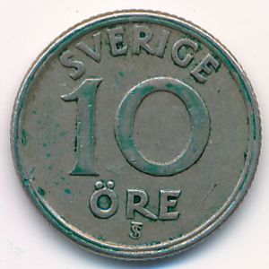 Sweden, 10 ore, 1947