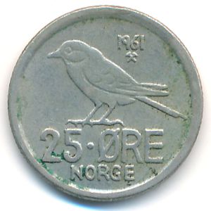Норвегия, 25 эре (1961 г.)