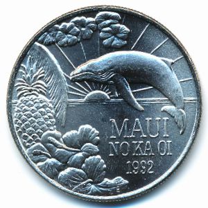 Hawaiian Islands., 1 dollar, 1992