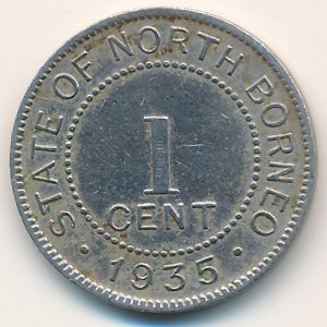 Северное Борнео, 1 цент (1935 г.)