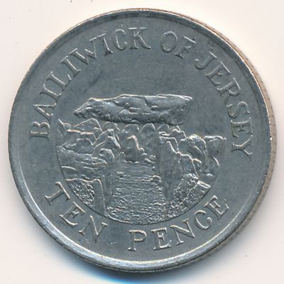 Jersey, 10 pence, 1992