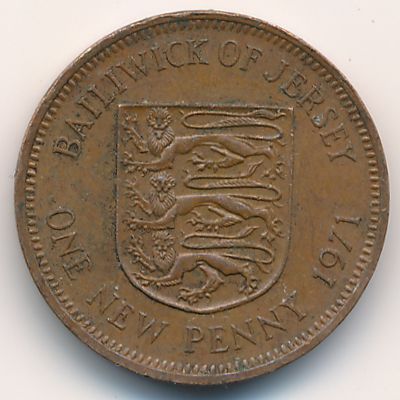 Джерси, 1 новый пенни (1971 г.)