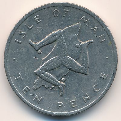 Isle of Man, 10 pence, 1976