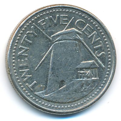Barbados, 25 cents, 1994