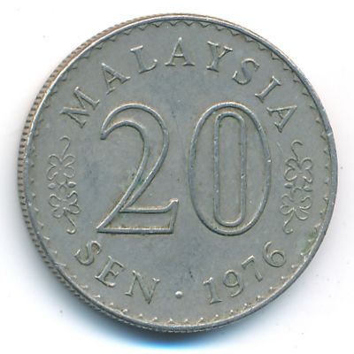 Malaysia, 20 sen, 1976