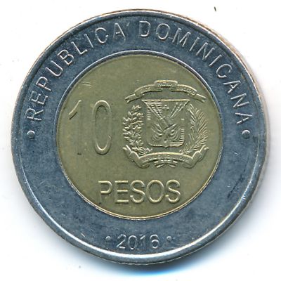 Доминиканская республика, 10 песо (2016 г.)