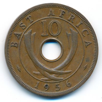 Восточная Африка, 10 центов (1956–1964 г.)