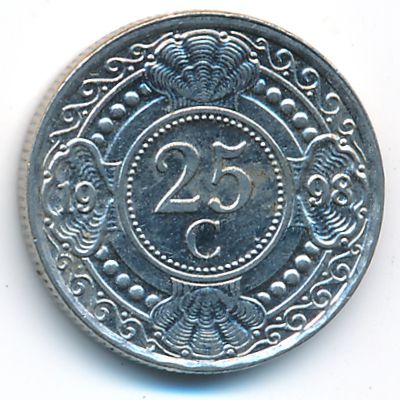 Антильские острова, 25 центов (1998 г.)