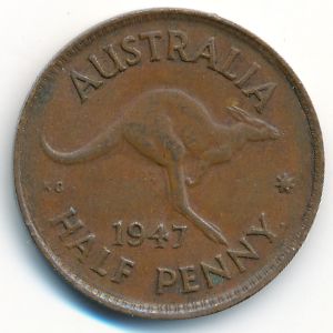 Australia, 1/2 penny, 1947