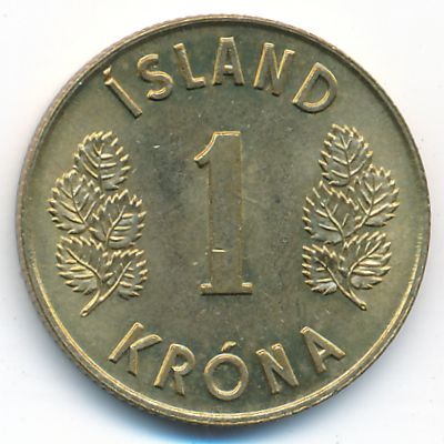 Iceland, 1 krona, 1975