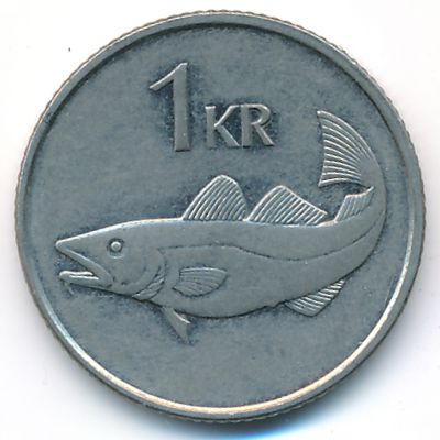 Iceland, 1 krona, 1989