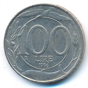 Italy, 100 lire, 1996