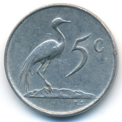 South Africa, 5 cents, 1975