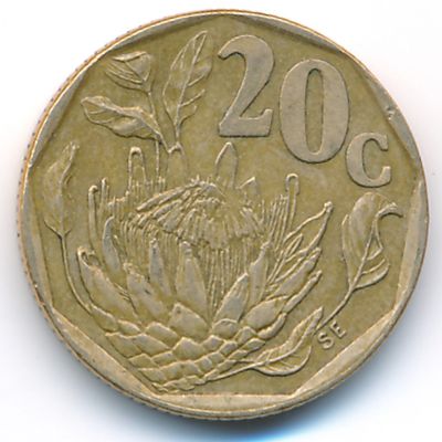 South Africa, 20 cents, 1995