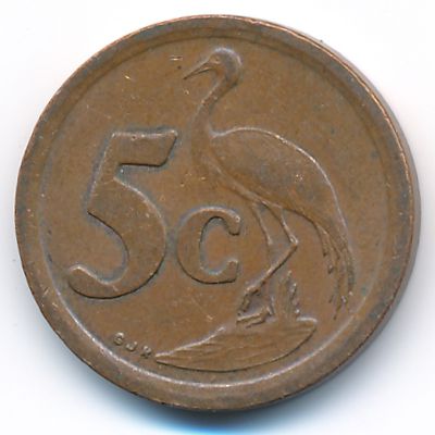 South Africa, 5 cents, 1993