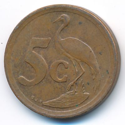 South Africa, 5 cents, 1993