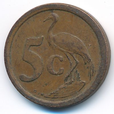 South Africa, 5 cents, 1990