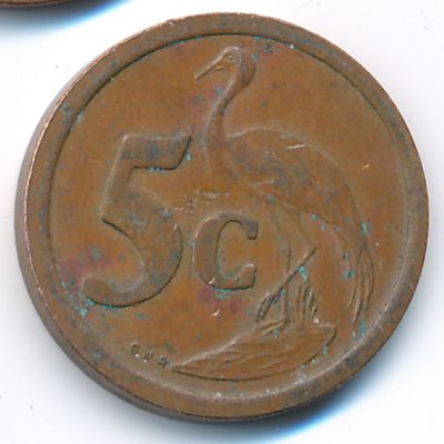 South Africa, 5 cents, 1990