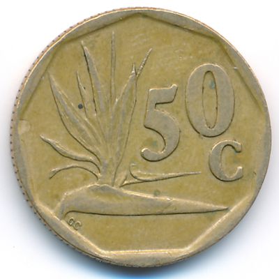 South Africa, 50 cents, 1992