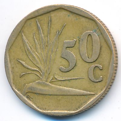 South Africa, 50 cents, 1991