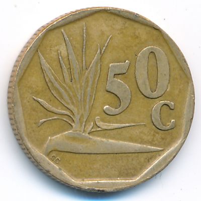 South Africa, 50 cents, 1991