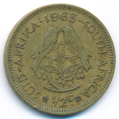 South Africa, 1/2 cent, 1963