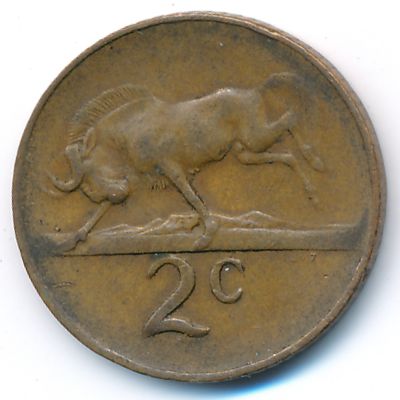 South Africa, 2 cents, 1965