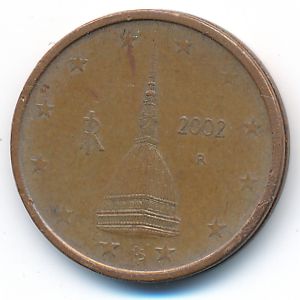 Италия, 2 евроцента (2002 г.)