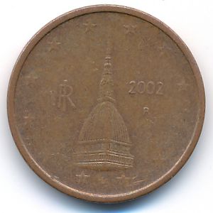 Италия, 2 евроцента (2002 г.)