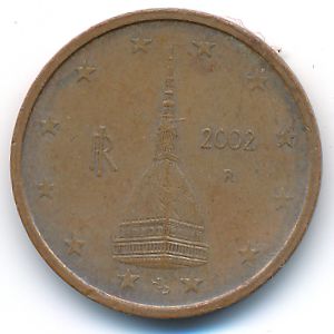Италия, 2 евроцента (2002 г.)
