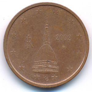 Italy, 2 euro cent, 2002