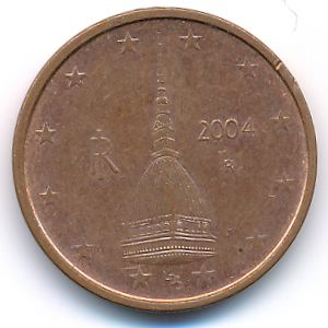 Италия, 2 евроцента (2004 г.)
