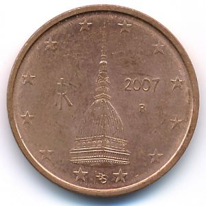 Италия, 2 евроцента (2007 г.)