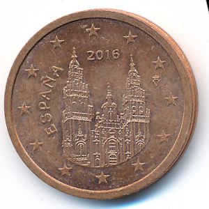Испания, 2 евроцента (2016 г.)