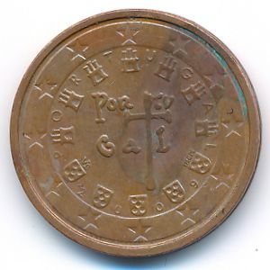 Португалия, 2 евроцента (2009 г.)