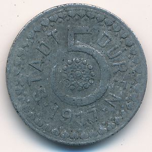 Дюрен., 5 пфеннигов (1917 г.)