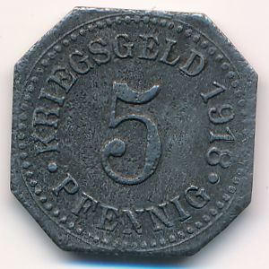 Зигмаринген., 5 пфеннигов (1918 г.)